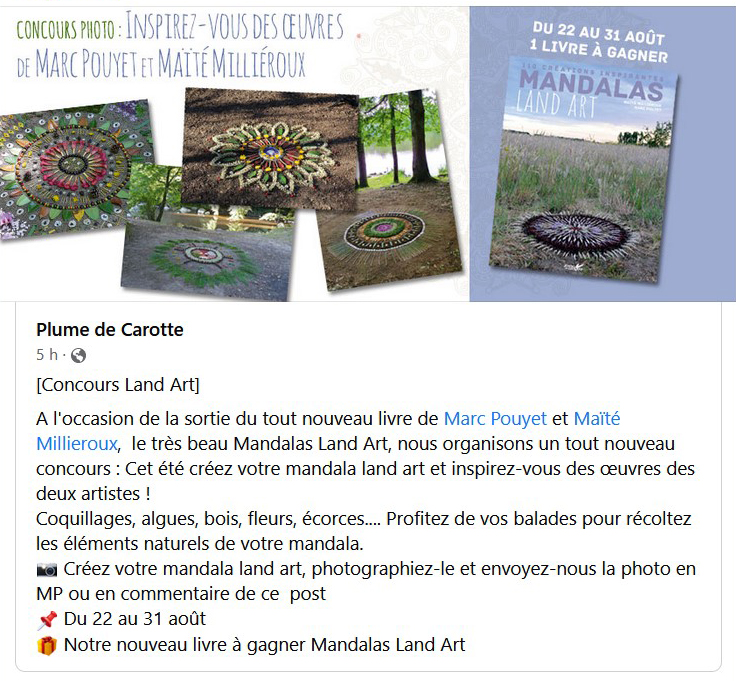 Capture d’écran  Concour MANDALAS LAND ART 2022